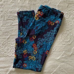 lularoe | black & blue rose TC leggings